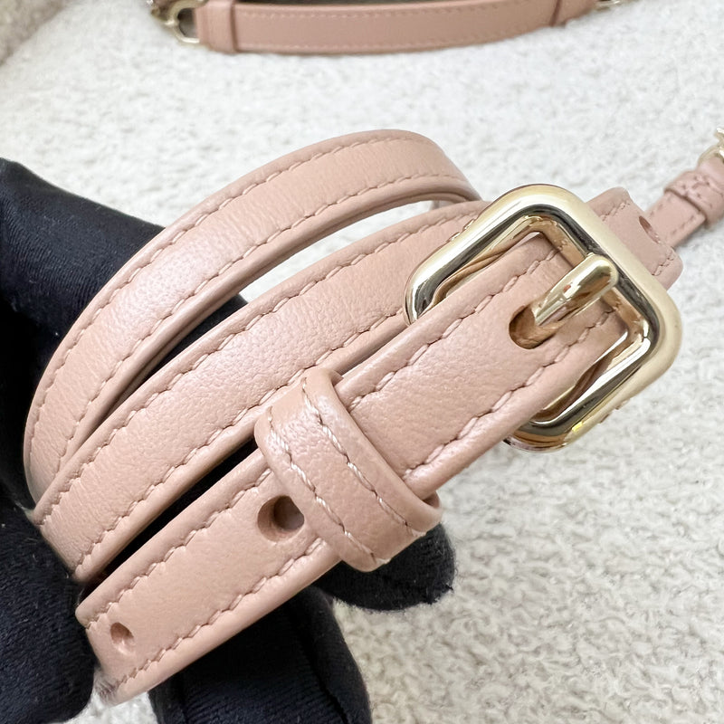 Dior Micro Lady D-Joy Bag in Rose des Vents Cannage Lambskin and LGHW (Model: S0910ONGE, Colour: M49P)