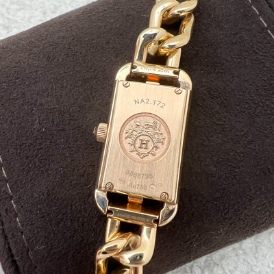 Hermes Nantucket SM Diamond-set Rose Gold Watch with 18K Rose Gold Bracelet