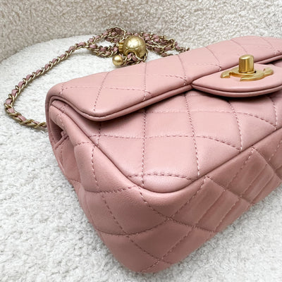 Chanel Pearl Crush Mini Rectangle Flap in 21B Rose Pink Lambskin and AGHW