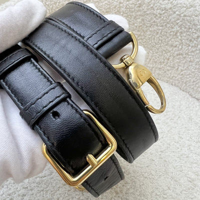 Dior Medium Lady Dior in Black Lambskin and GHW (Newer Version with Adjustable Strap)