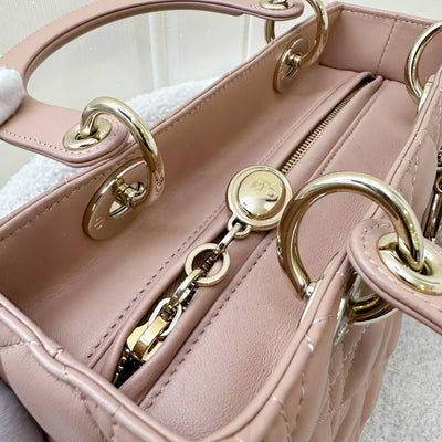 Dior Medium Lady Dior in Rose Beige Lambskin and LGHW