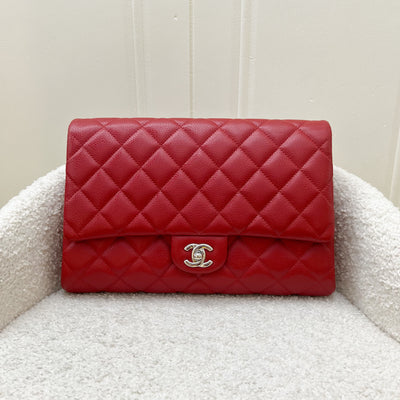 Chanel Timeless Clutch with Chain in Red Caviar and SHW