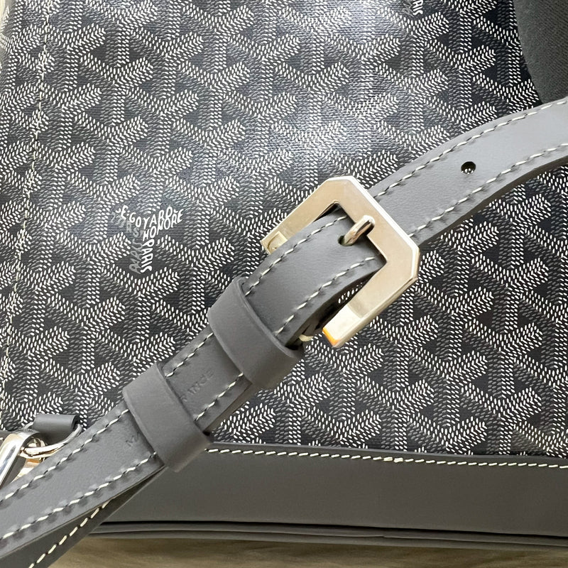 Goyard Alpin MM Backpack in Grey Goyardine Canvas and SHW