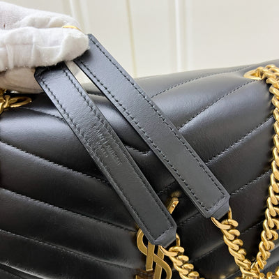 Saint Laurent YSL Medium LouLou Bag in Quilted Black Calfskin and GHW