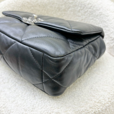 Chanel 19 Small Flap in Black Lambskin, Silver Logo and 3-Tone HW