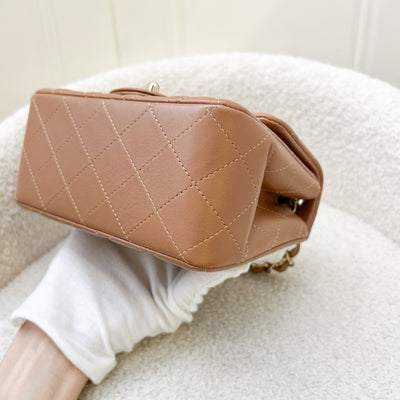 Chanel Classic Square Mini in 22S Caramel Lambskin and LGHW