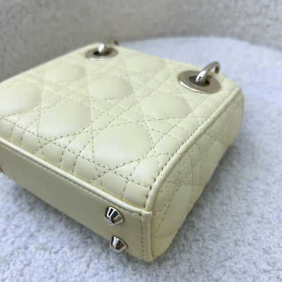 Dior Micro Lady Dior in Pale Yellow Lambskin and GHW