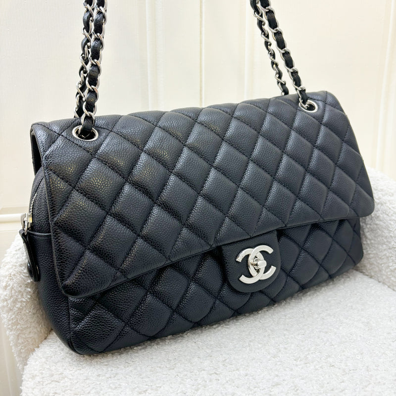 Chanel Easy Caviar Jumbo Flap Bag in Black Caviar and SHW