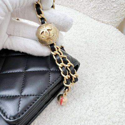 Chanel Pearl Crush Wallet on Chain WOC in Black Lambskin and AGHW