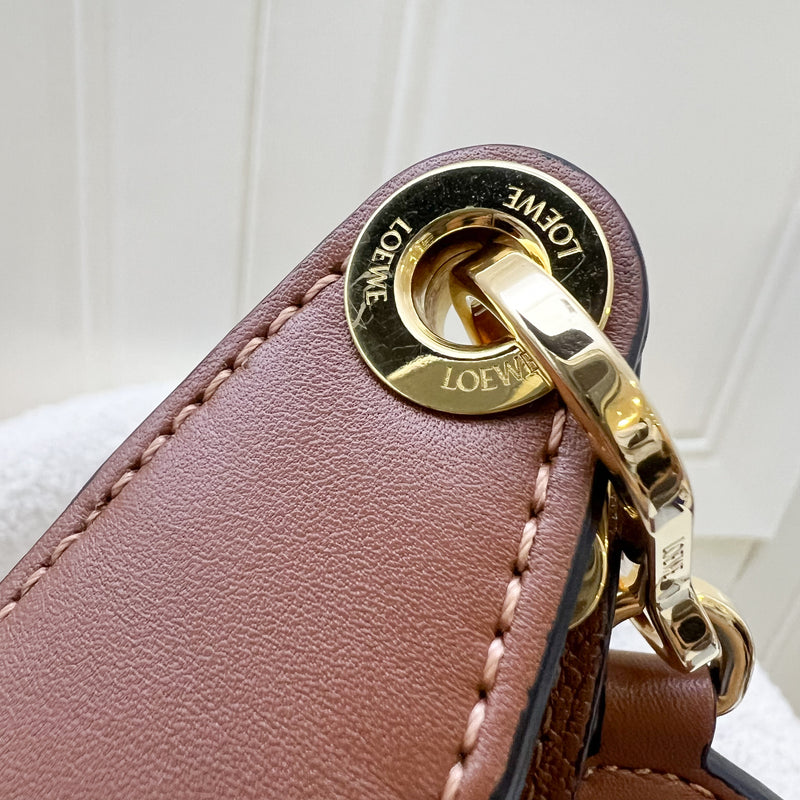 Loewe Luna Shoulder Bag in Tan / Brown Calfskin and GHW