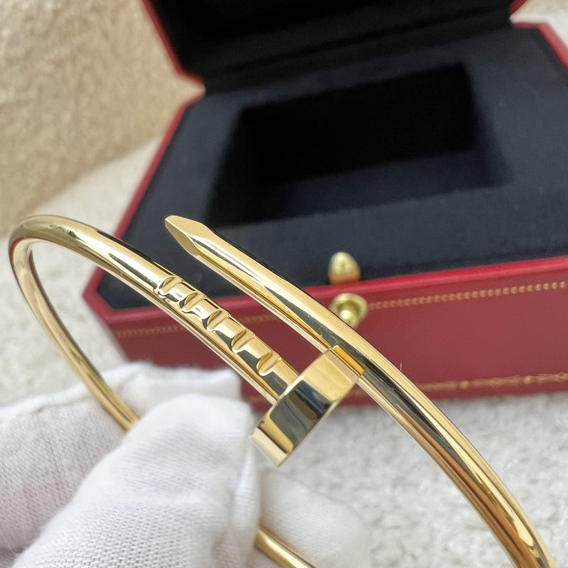 Cartier Juste Un Clou JUC Bracelet Small Model in 18K Yellow Gold Sz 17