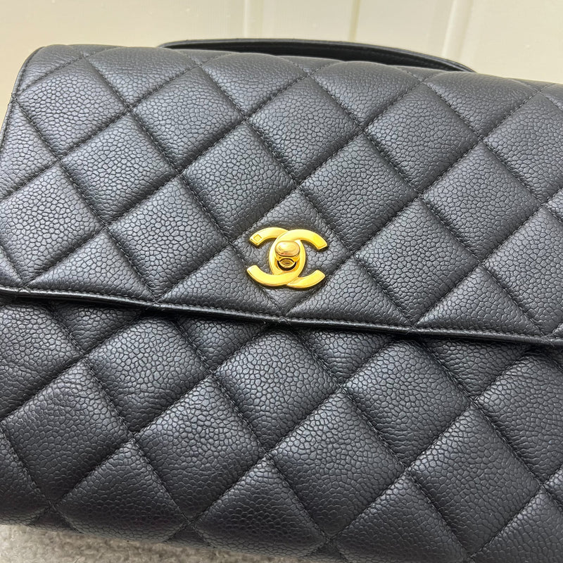 Chanel Vintage Medium Square Flap in Black Caviar and 24K GHW