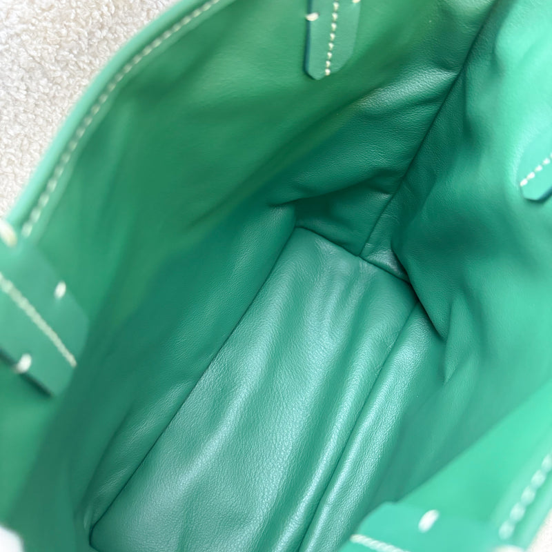 Goyard Mini Anjou Tote Bag in Classic Green Canvas and Leather