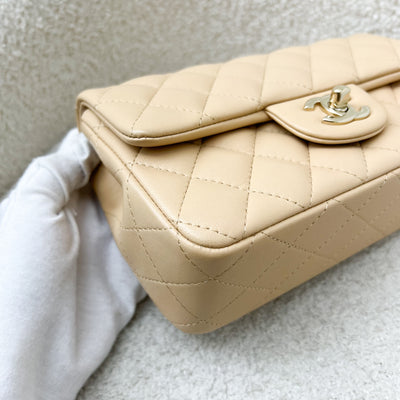 Chanel Classic Mini Rectangle in 22C Beige Stiff Lambskin and LGHW