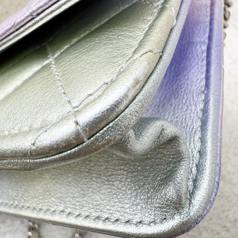 Chanel Classic Wallet on Chain WOC in 21K Iridescent Rainbow Calfskin and SHW