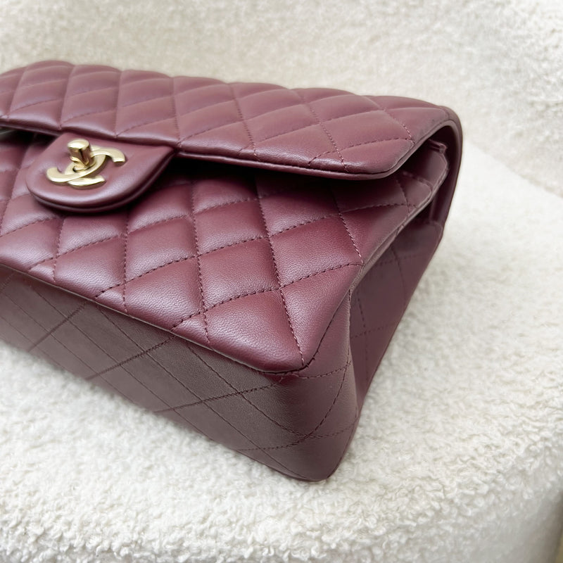 Chanel Small Classic Flap CF in Burgundy Lambskin and LGHW