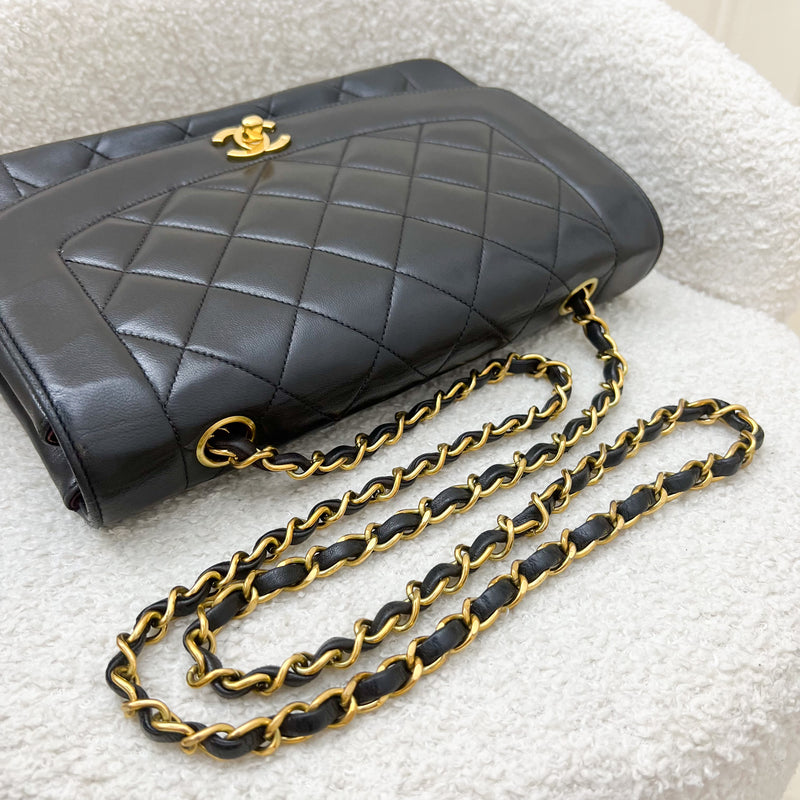 Chanel Medium Vintage Diana Flap in Black Lambskin and 24K GHW