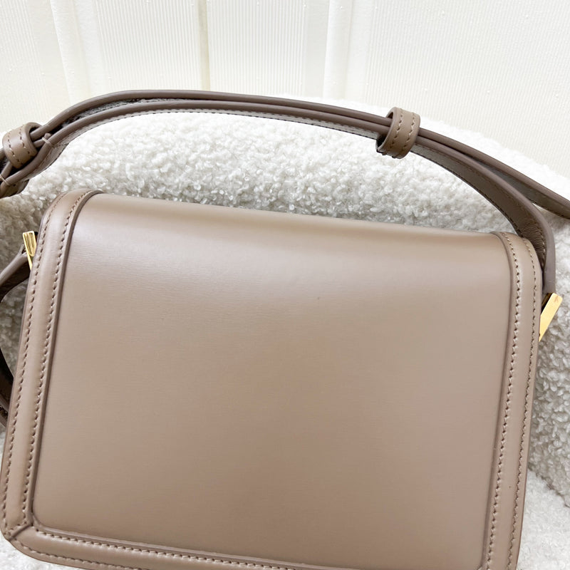 Saint Laurent YSL Small Solferino Satchel Bag in Milk Tea Beige Calfskin and AGHW