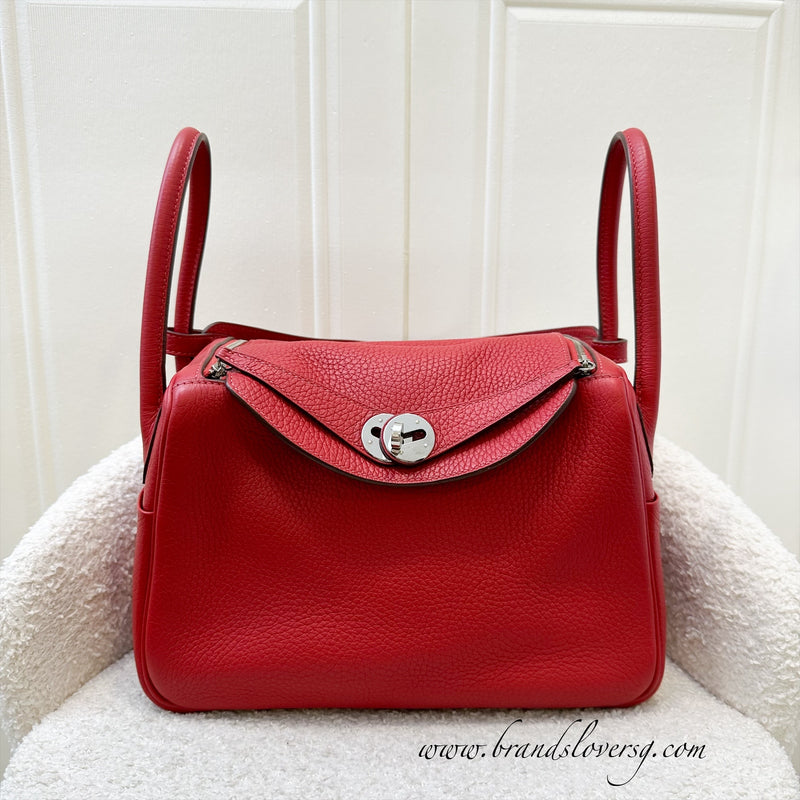 Hermes Lindy 26 in Rouge Casaque Clemence Leather and PHW