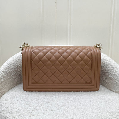 Chanel Medium 25cm Boy Flap in 21K Caramel Caviar LGHW