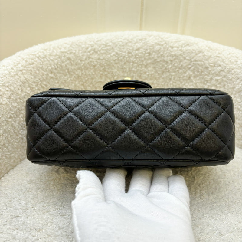 Chanel Pearl Crush Mini Rectangle Flap in Black Lambskin and AGHW