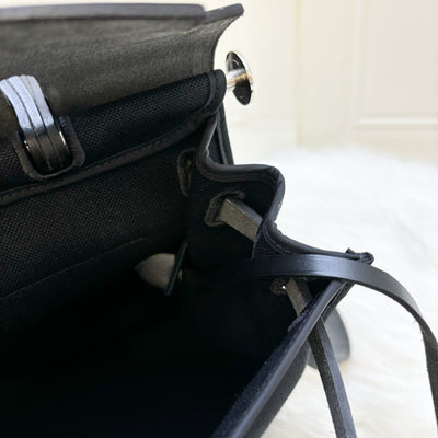 Hermes Herbag Zip 31 Sellier in Black Canvas, Black Leather and PHW