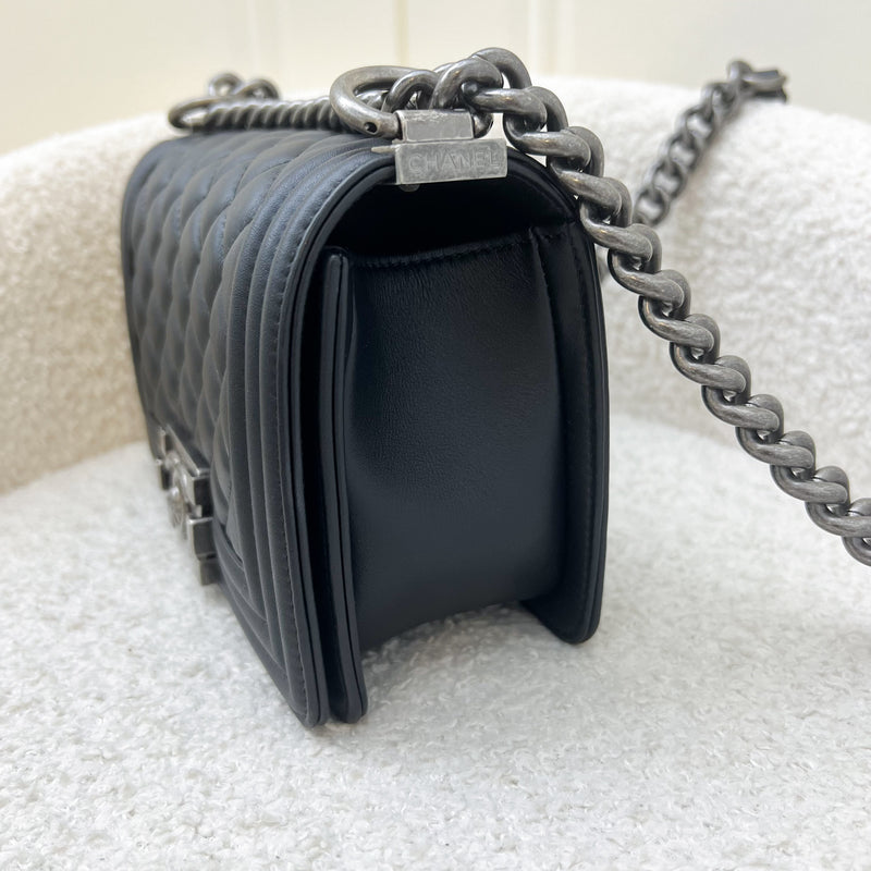 Chanel Small 20cm Boy Flap in Black Calfskin and RHW