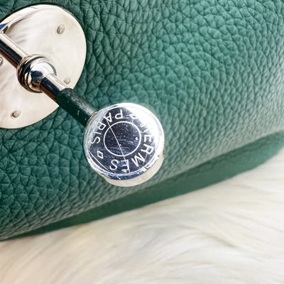 Hermes Lindy 30 in Green (Likely Malachite) Clemence Leather and PHW