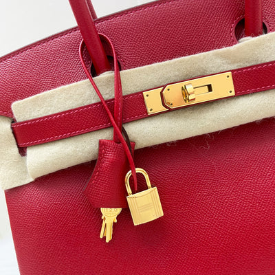 Hermes Birkin 30 in Rouge Casaque Epsom Leather and GHW