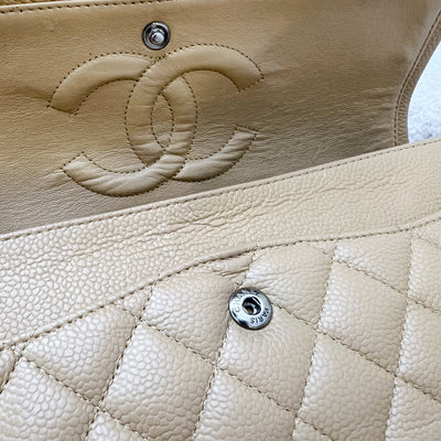 Chanel Medium Classic Flap CF in Beige Caviar and SHW