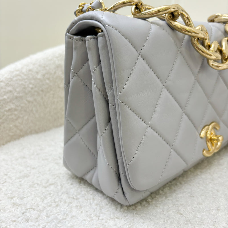 Chanel 22A Seasonal Flap in Grey Lambskin and GHW