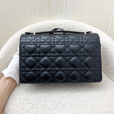 Dior My Dior Top Handle Bag in Black Cannage Lambskin and GHW