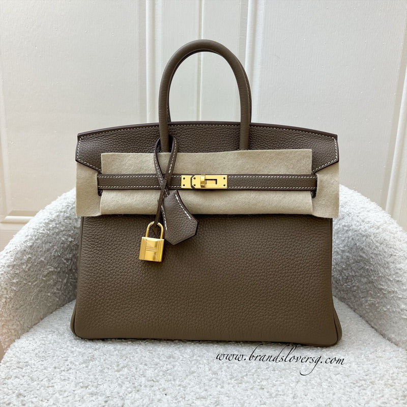 Hermes Birkin 25 in Etoupe Togo Leather and GHW