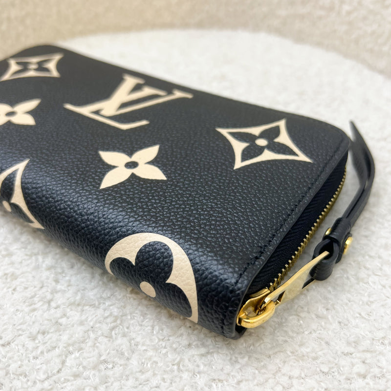 LV Clemence Wallet in Bicolor Monogram Empreinte Leather and GHW