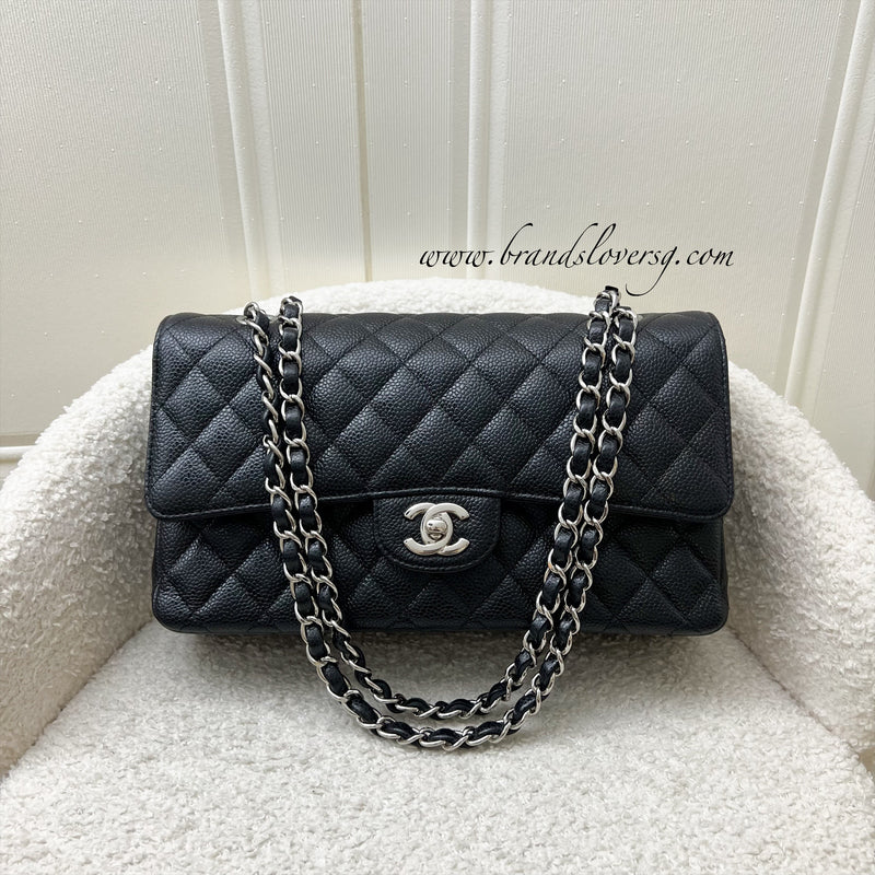 Chanel Medium Classic Flap CF in Black Caviar and SHW