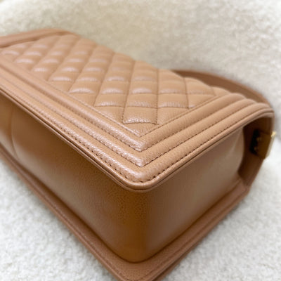 Chanel Medium 25cm Boy Flap in 21K Caramel Caviar LGHW