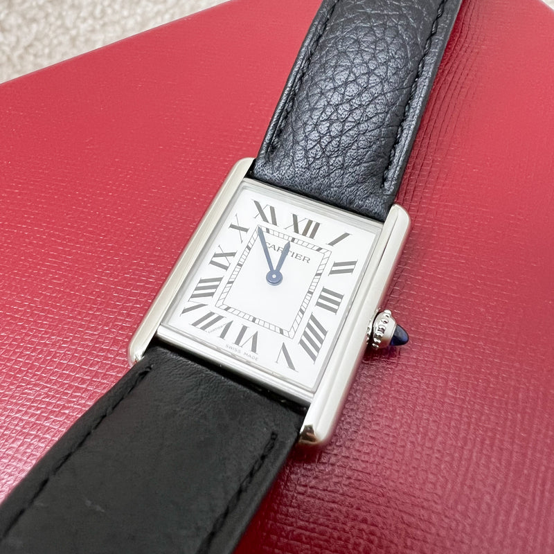 Cartier Tank Must Watch Large Model Quartz, Black Leather Strap, Quartz Movement (WSTA0041)