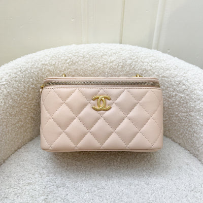 Chanel 23S Camellia Crush Adjustable Chain Vanity in Beige Lambskin and AGHW
