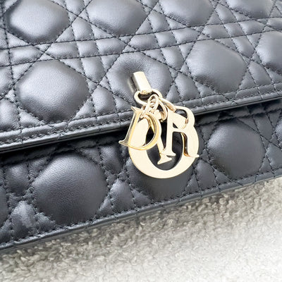 Dior My Dior Top Handle Bag in Black Cannage Lambskin and GHW