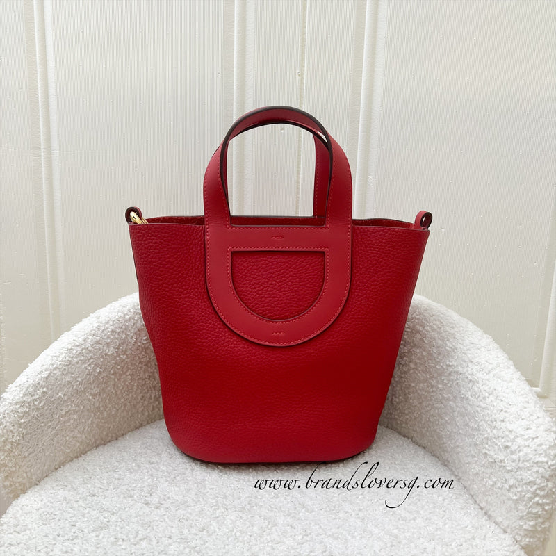 Hermes In The Loop 18 Bag in Vermillon Red Clemence / Swift Leather and GHW