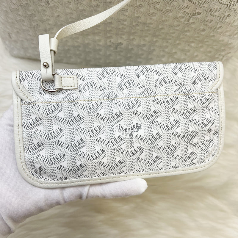 Goyard Saint Louis GM Tote in White Signature Goyardine Canvas