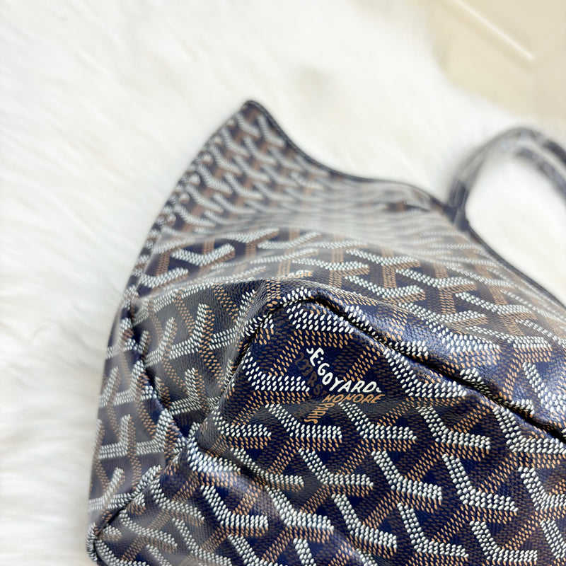 Goyard Saint Louis PM Tote in Navy Signature Goyardine Canvas