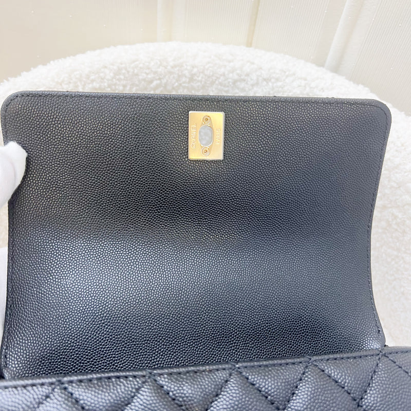 Chanel Small 24cm Coco Handle Flap in Black Caviar and LGHW