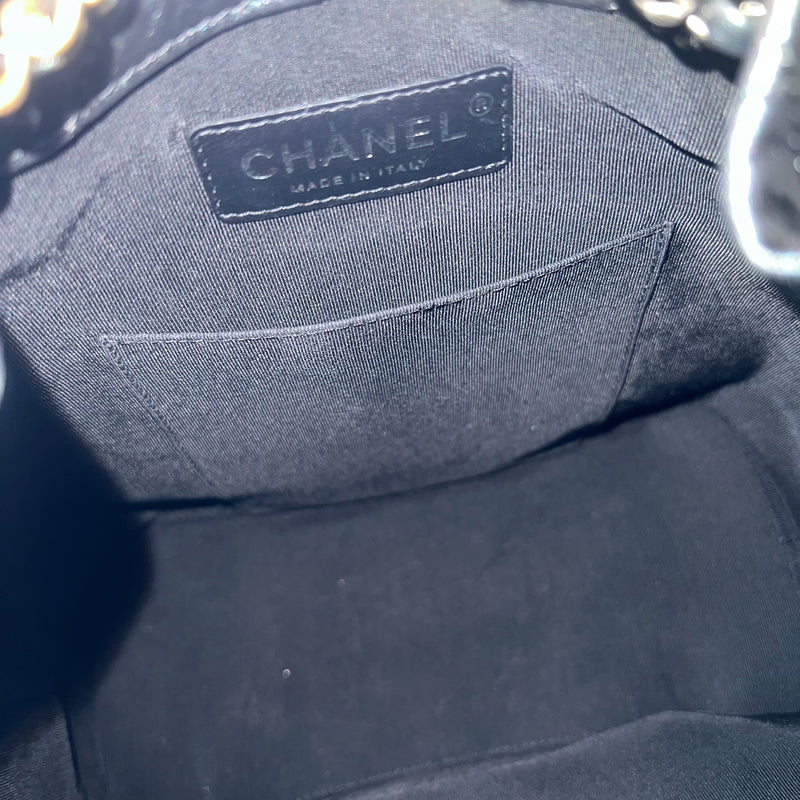 Chanel Gabrielle Small Backpack in 19S Iridescent Black Distressed Calfskin and 3-Tone HW