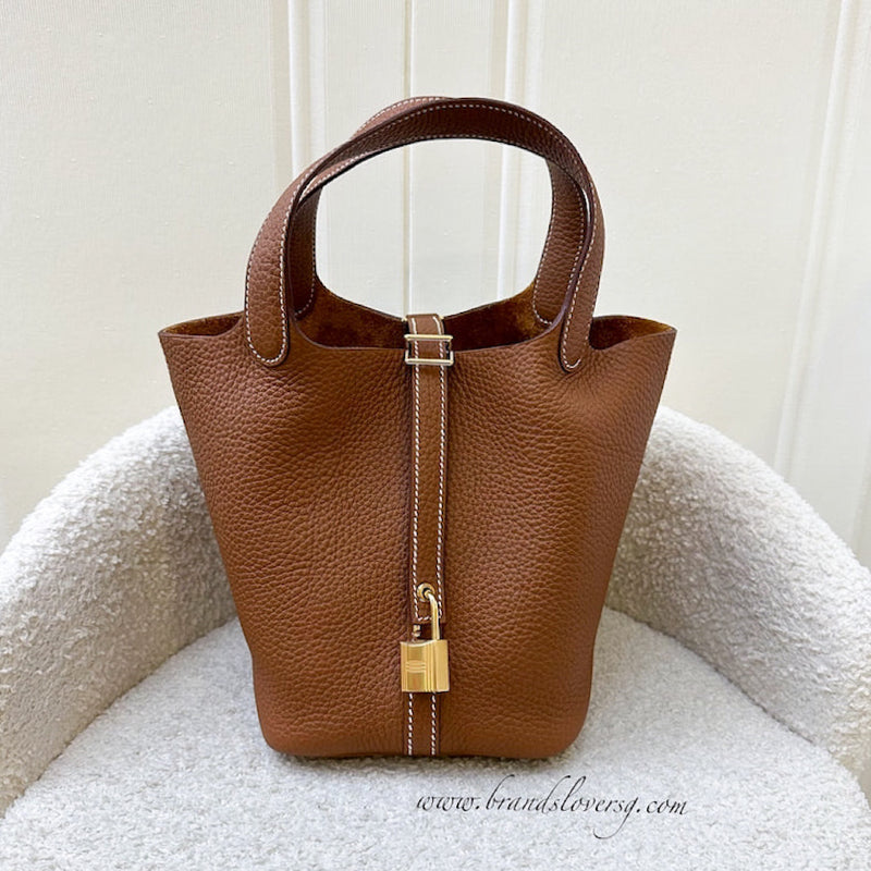 Hermes Picotin 18 in Gold Clemence Leather and GHW