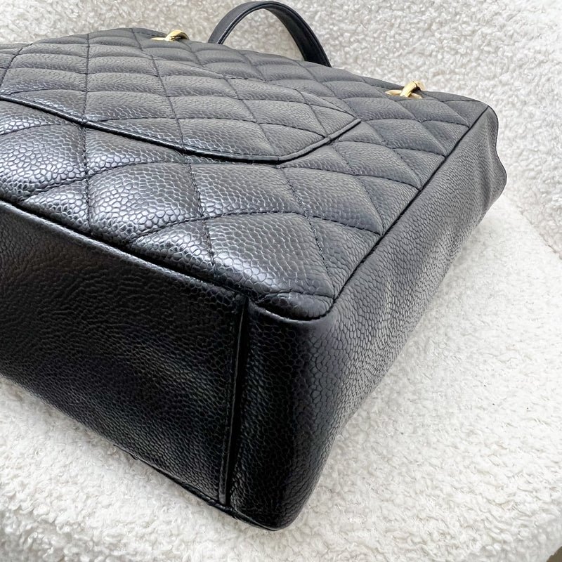 Chanel Petite Shopping Tote PST in Black Caviar and GHW