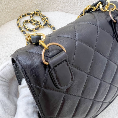 Chanel Vintage Small Quilted Crossbody Bag in Black Lambskin GHW