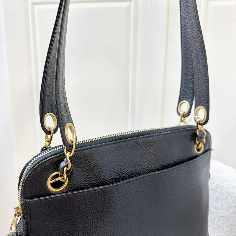 Chanel Vintage Tote Bag in Black Caviar and GHW