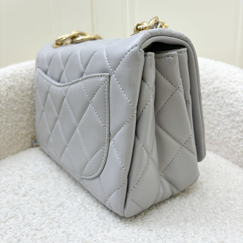 Chanel 22A Seasonal Flap in Grey Lambskin and GHW