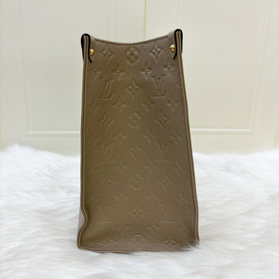 LV Onthego MM in Tourterelle Empreinte Leather and GHW